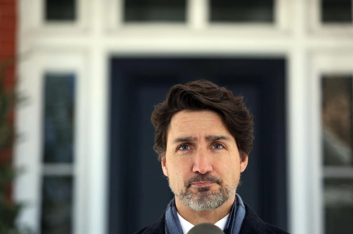 Canadian Prime Minister Justin Trudeau comments on the shooting in Nova Scotia during a news conference April 20, 2020 in Ottawa, Canada. Canadian Prime Minister Justin Trudeau said Monday the death toll from an "evil" weekend shooting rampage in Nova Scotia had risen to at least 18. (AFP)
