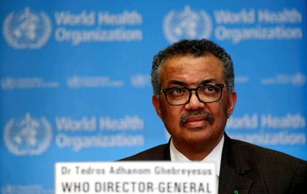 Director General Tedros Adhanom Ghebreyesus of the World Health Organization speaks during a news conference on the COVID-2019 situation in Geneva, Switzerland. (Reuters file photo)