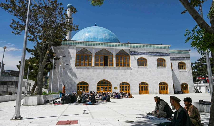 Muslims offer Friday prayers on the first day of Ramadan in Kabul. (AFP)