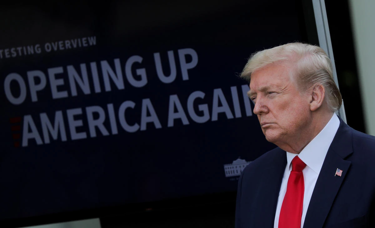 US President Donald Trump tried to pivot toward a focus on ‘reopening’ the nation. (Reuters)