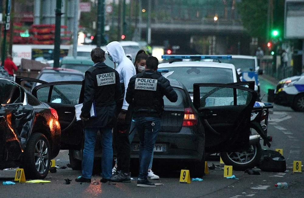 Two French police motorcyclists were injured and taken to hospital following the attack. (AFP)