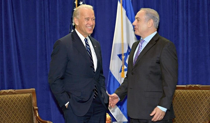 US Vice President Joe Biden meets with Israeli Prime Minister Benjamin Netanyahu, in New Orleans, on November 7, 2010 (AFP)