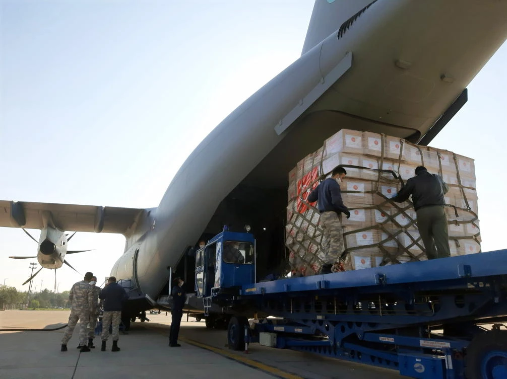 Turkey has donated coronavirus-related medical supplies to a total of 55 countries — including Britain, Italy and Spain. (EPA)