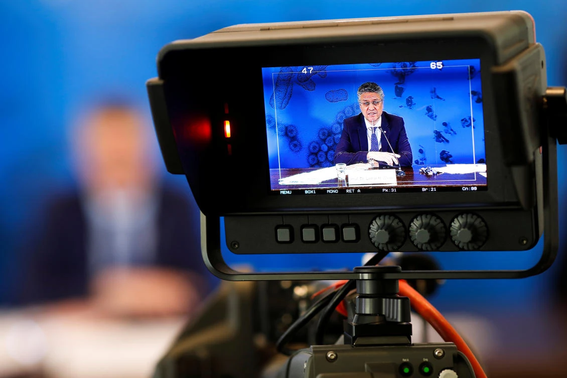 Lothar Wieler, the head of the Robert Koch Institute, addresses a news conference on the coronavirus diseas in Berlin, Germany on May 5, 2020. (Reuters)