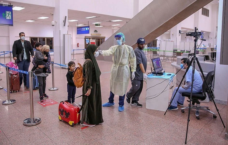 The nationals were welcomed by officials from the Ministry of Foreign Affairs, the Ministry of Tourism, the Ministry of Health and the General Authority of Civil Aviation. (SPA)