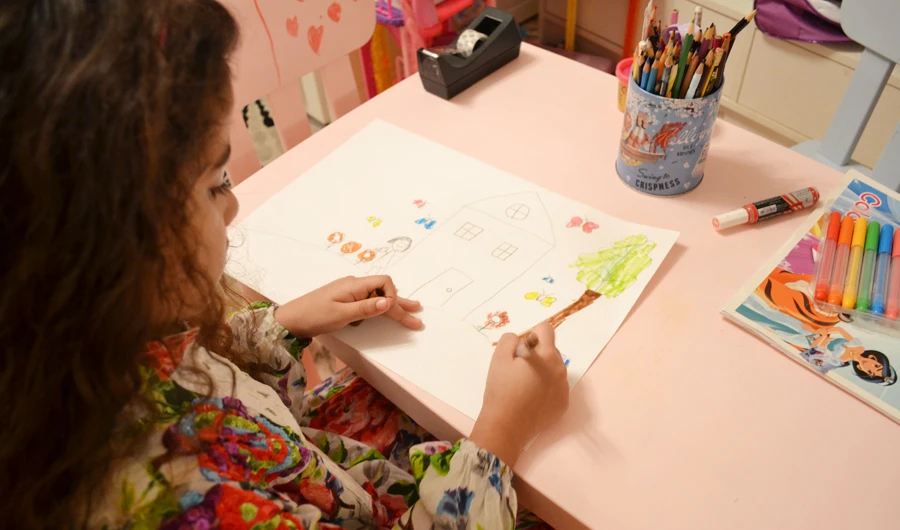 Children should be encouraged to get engaged in creative activities, such as drawing, which can facilitate communication. They need to express their feelings of anger, fear or sadness and learn how to cope with these feelings. (AN Photo)