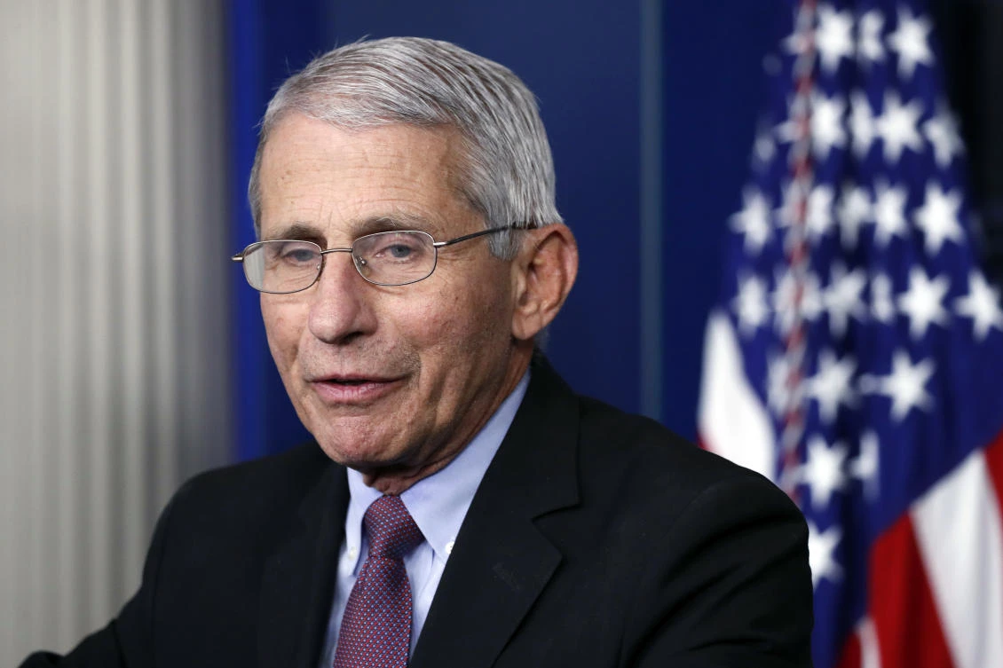 Dr. Anthony Fauci, director of the National Institute of Allergy and Infectious Diseases, speaks about the new coronavirus in the James Brady Press Briefing Room of the White House, in Washington. (AP)
