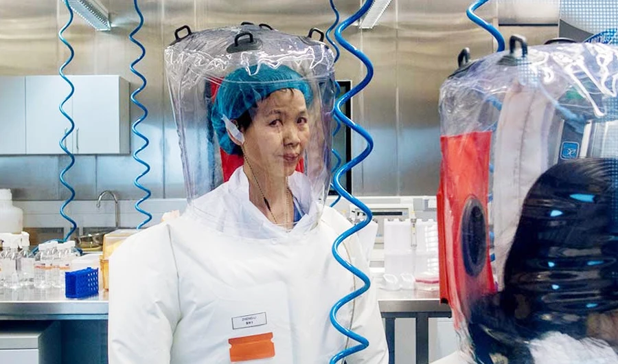 A woman researcher is at work inside the P4 laboratory in Wuhan, which is in the center of controversies. (AFP/File)