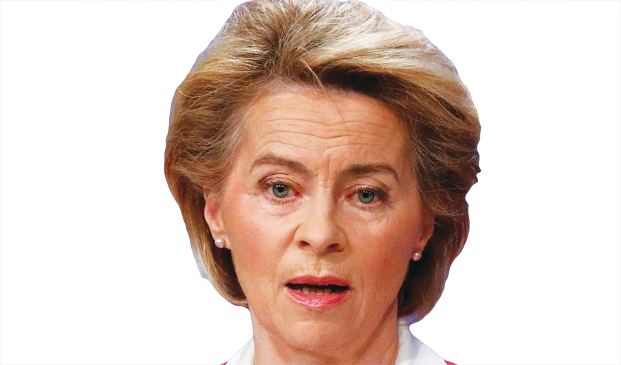 European Commission President Ursula von der Leyen holds a news conference in Brussels. (Reuters)