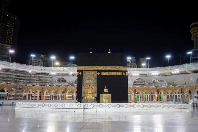 General view of Kaaba at empty Grand Mosque, as a preventive measure against the coronavirus disease (COVID-19), during the holy month of Ramadan, in the holy city of Mecca, Saudi Arabia May 7, 2020. (Reuters)