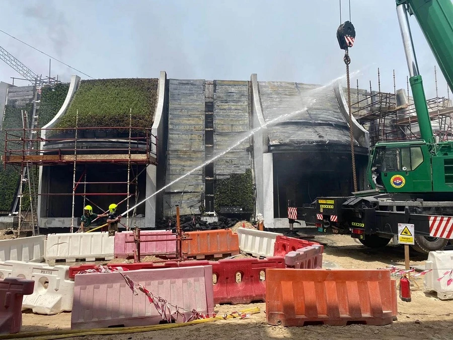 The fire was caused by welding. (Courtesy of Dubai Expo 2020)