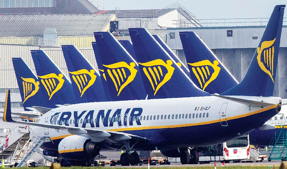 Irish carrier Ryanair was Europe’s busiest airline before the coronavirus pandemic grounded most international air travel across the continent. (AFP)
