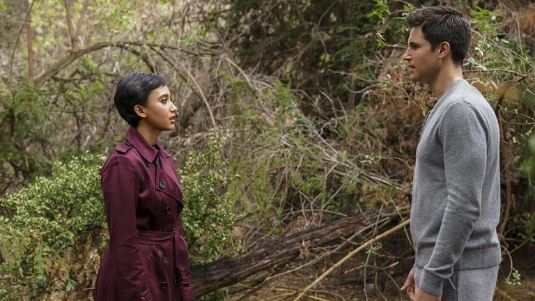 Andy Allo and Robbie Amell in 'Upload.' (Amazon Prime)