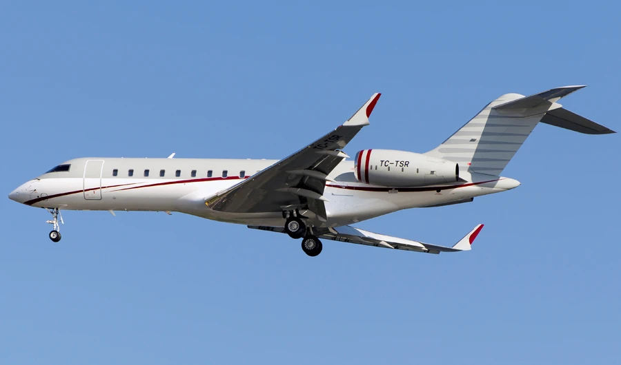 TC-TSR, a private jet which was used during the escape of ousted Nissan chairman Carlos Ghosn from Japan to Lebanon through Turkey is pictured in an unknown location, July 5, 2019. (REUTERS)