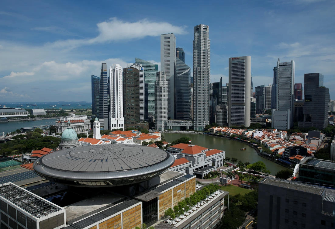 Above, a view of the Supreme Court building against the backdrop of the skyline of Singapore’s central business district on May 27, 2016. (Reuters)