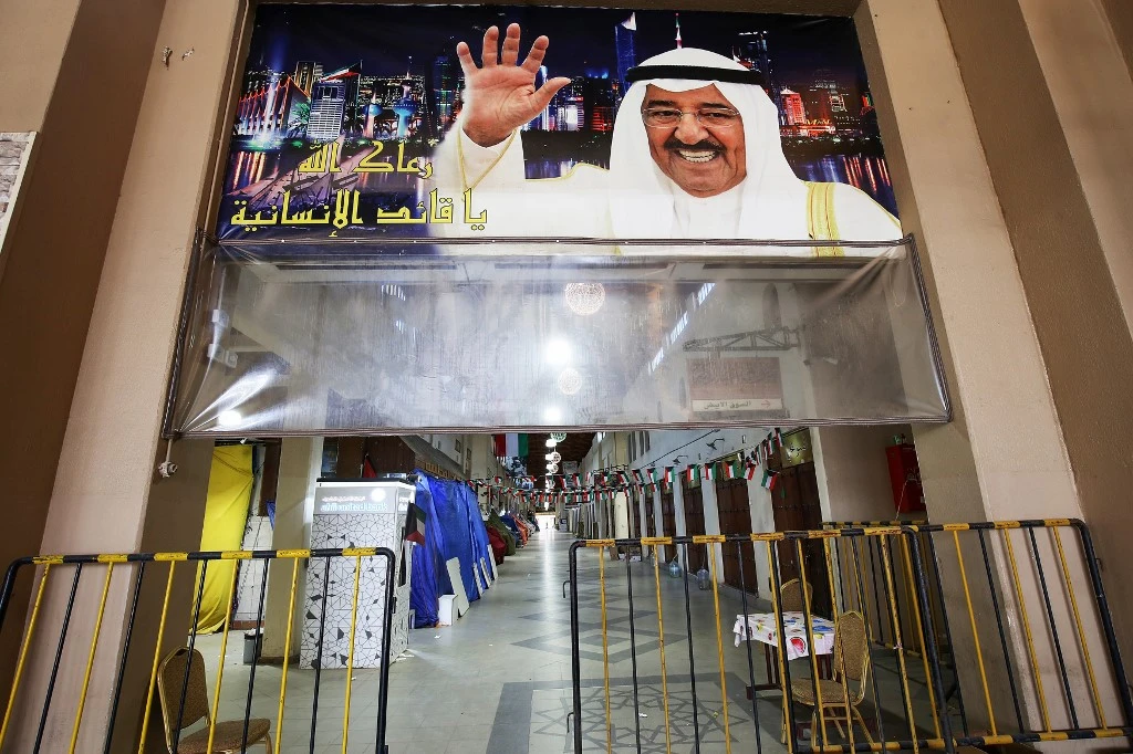 Above, a closed entrance of the Mubarakiya market in Kuwait city during the 20-day nationwide lockdown due to the coronavirus pandemic on May 11, 2020. (AFP)