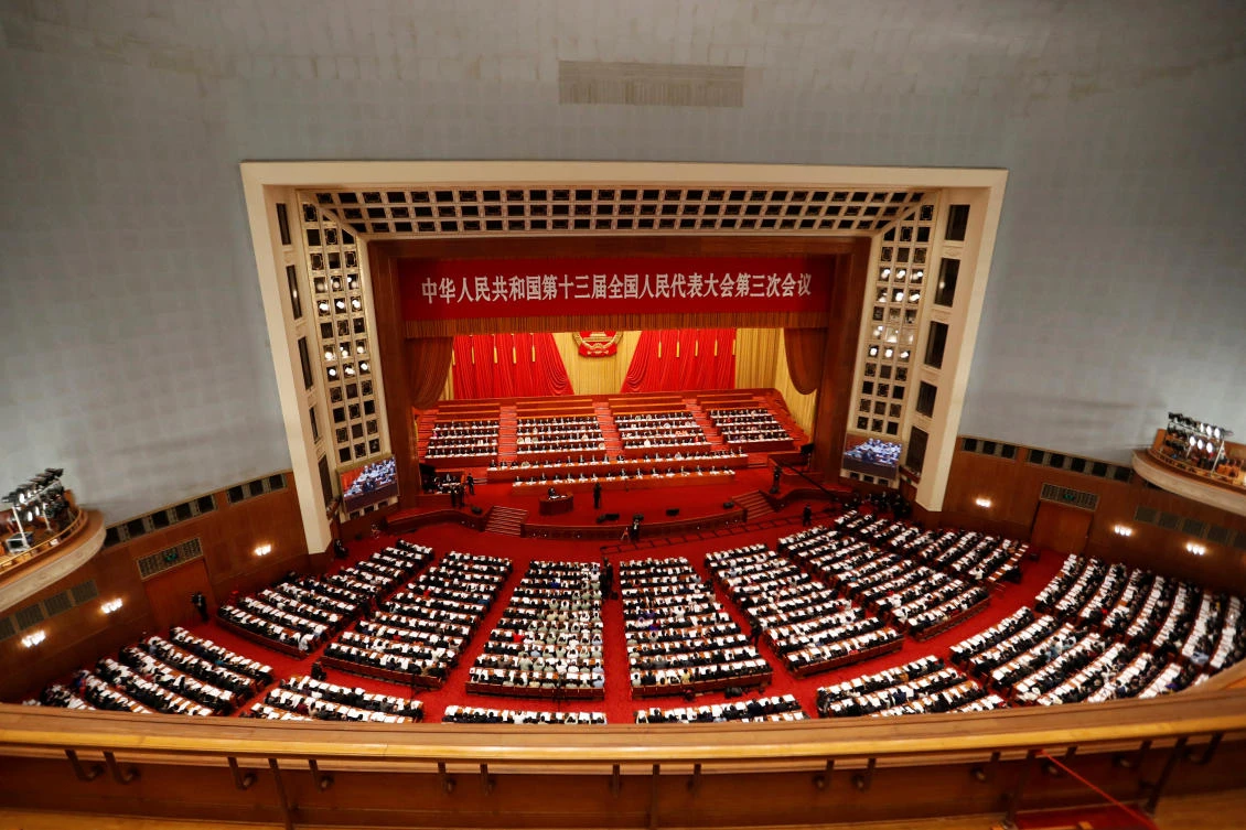 Chinese Premier Li Keqiang told parliament, above, a specific target for economic growth for 2020 was not set mainly because the global epidemic situation and economic and trade situation were very uncertain. (Reuters)