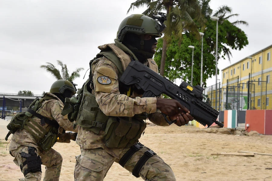 Troops from Ivory Coast and neighboring Burkina Faso have launched an operation in northern Ivory Coast to flush out extremists from their border. (File/AFP)