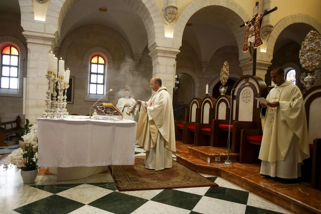 The church was closed on March 5 as the first cases of the coronavirus were reported in the West Bank. (File/AFP)