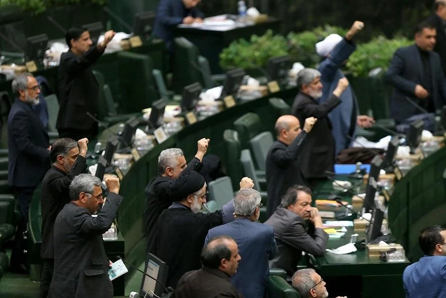 Iranian state TV said all 268 lawmakers who were in attendance on Wednesday have tested negative for the virus. (File/AFP)