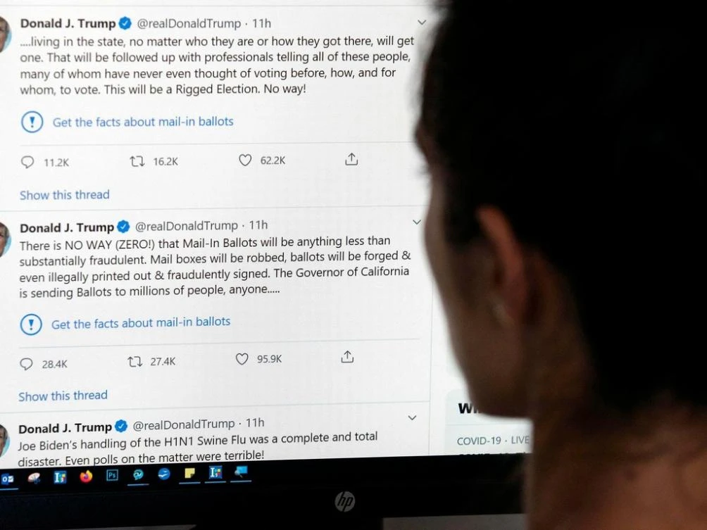 Twitter said Trump's vote-by-mail tweets “contain potentially misleading information about voting processes and have been labeled to provide additional context around mail-in ballots.” (File/AFP)