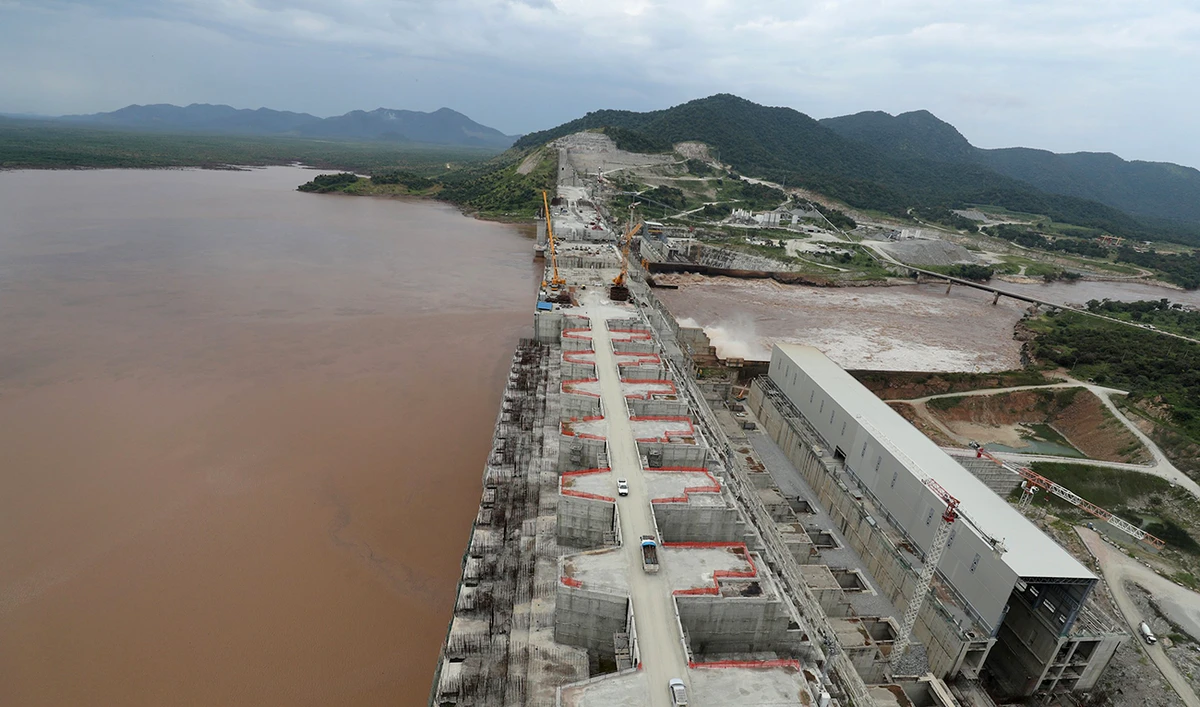 Ethiopia's Grand Renaissance Dam is seen as it undergoes construction work on the river Nile in Guba Woreda, Benishangul Gumuz Region, Ethiopia. (Reuters/File)
