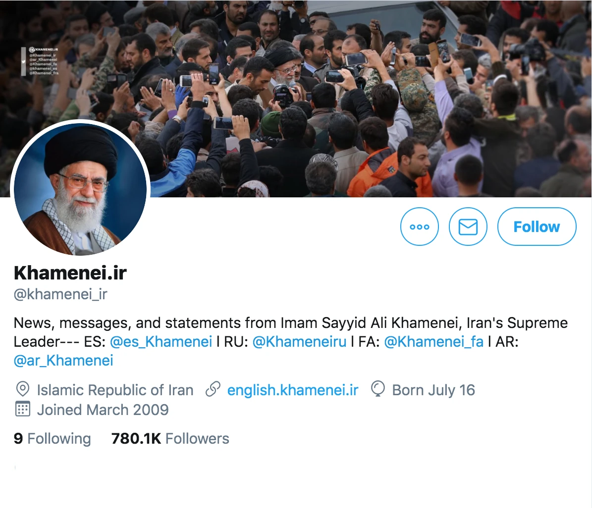 In the letter, Cruz explained that he had informed Twitter of their violation of the IEEPA through two specific and active Twitter accounts belonging to Iran’s Supreme Leader Ali Khamenei and Foreign Minister Mohammad Javad Zarif. (Screenshot)
