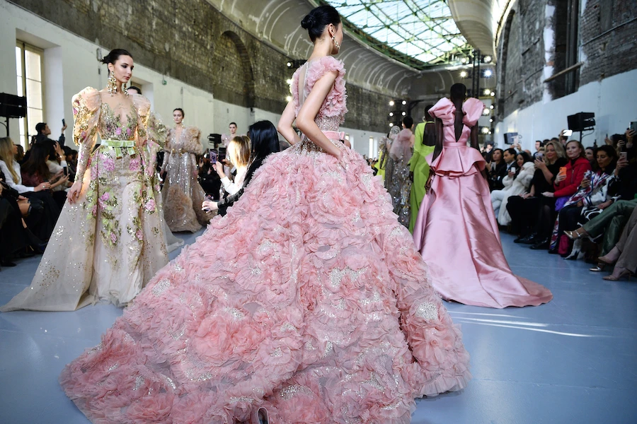 Elie Saab Spring 2020 couture collection. (AFP)