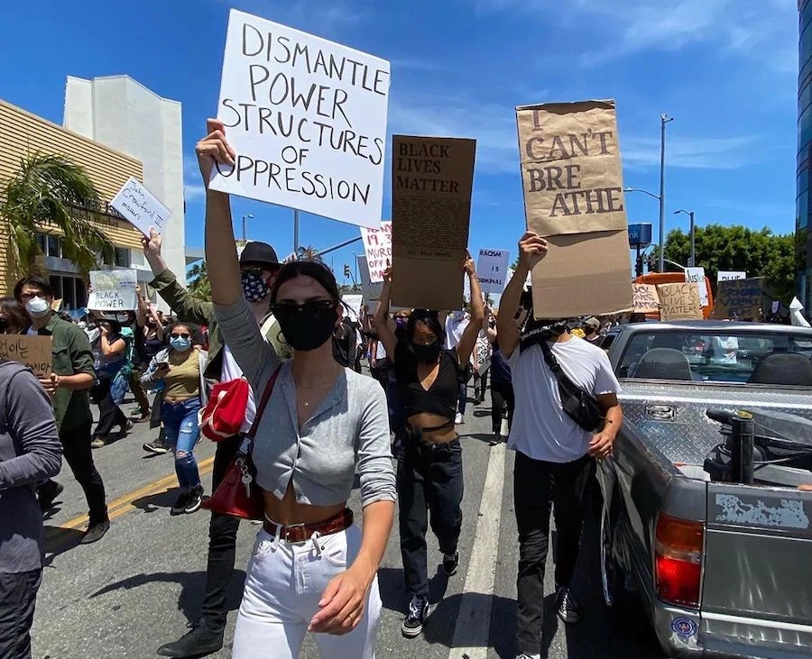 Model Emily Ratajkowski was spotted at the protests. (Instagram)