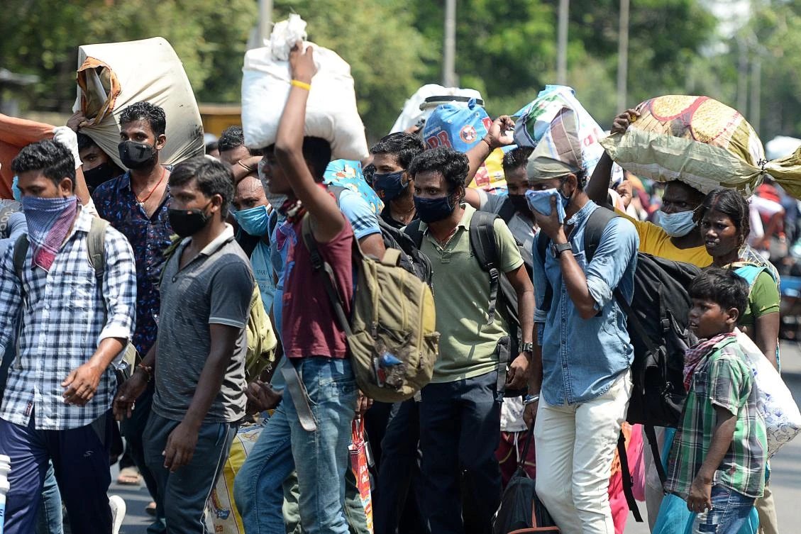 There are concerns that coronavirus may be spreading through India’s villages as millions of jobless migrant workers return home from cities during the lockdown. (AFP)