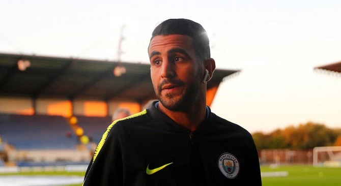 Police are investigating after £500,000 ($617,000) worth of items were stolen in a burglary at the penthouse apartment of Manchester City player Riyad Mahrez, pictured. (Reuters/File Photo)