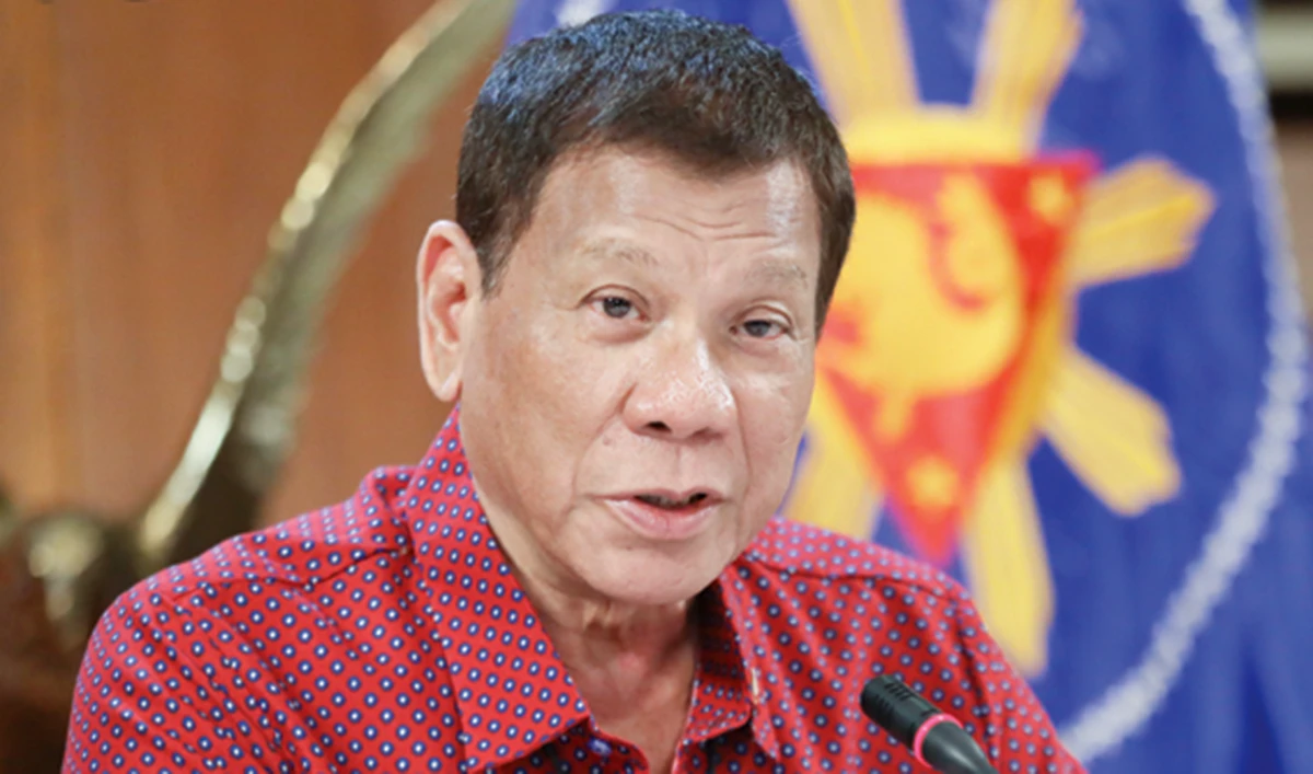 President Rodrigo Duterte during his speech at the Malacanang presidential palace in Manila on Thursday. (AP)