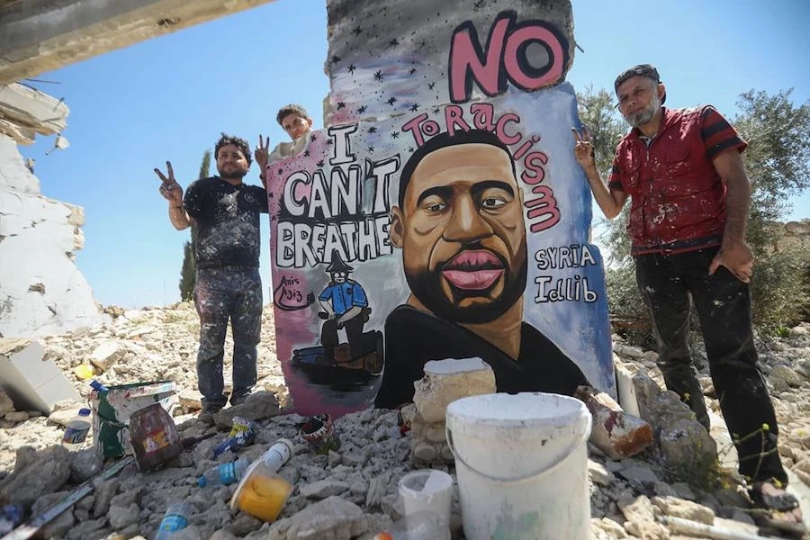 Syrian artists memorialize George Floyd in war-torn country