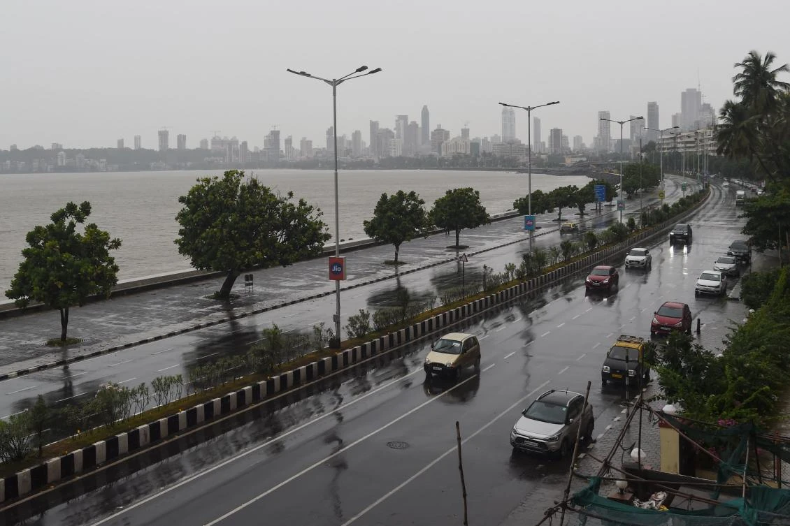 Cyclone Nisarga was forecast to drop heavy rains and sustained winds of 100 to 110 kilometers per hour when it hit Mumbai. (AFP)