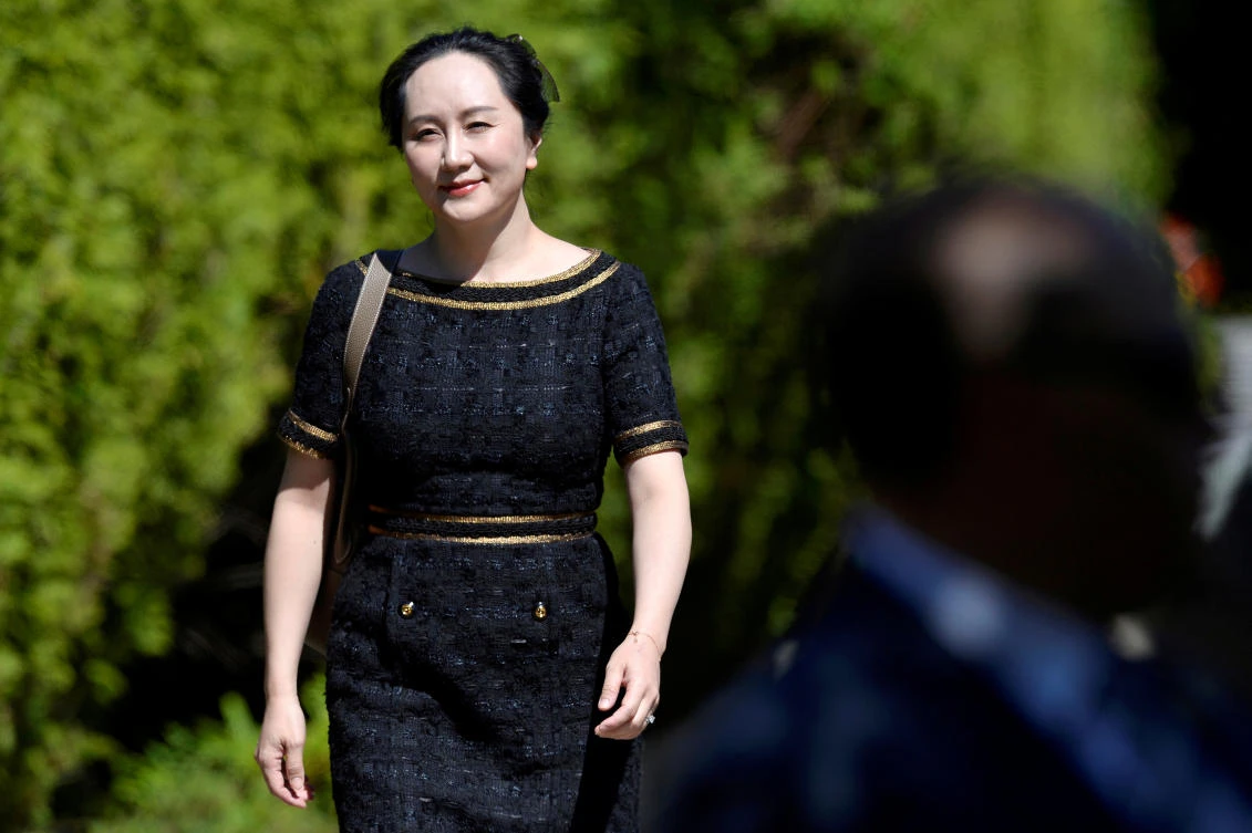 Huawei Technologies Chief Financial Officer Meng Wanzhou leaves her home to attend a court hearing in Vancouver, British Columbia, Canada May 27, 2020. (Reuters)