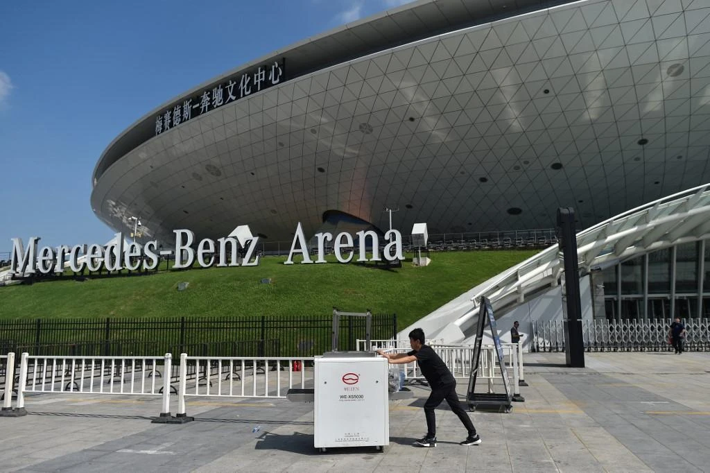 Above, the Mercedes Benz Arena in Shanghai which hosts Chinese Basketball Association games. (AFP file photo)
