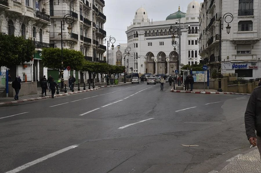 An empty street in the Algerian capital Algiers on March 20, 2020. A total of 82 cases of coronavirus COVID-19 have been confirmed in Algeria, according to the health ministry. An 83rd case was detected in an Italian national, who has since returned to Italy. (File/AFP)