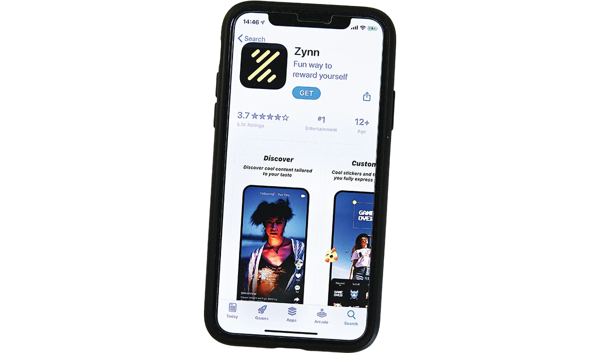 The Apple AppStore download page for the video app Zynn. (AFP)