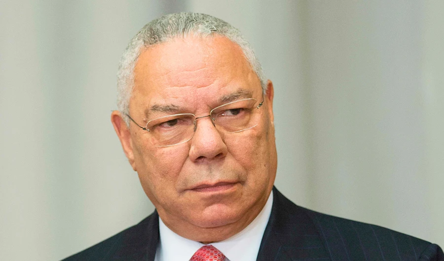 In this file photo former US Secretary of State Colin Powell listens during a ceremony to break ground on the US Diplomacy Center at the US State Department in Washington, DC, September 3, 2014. (AFP)