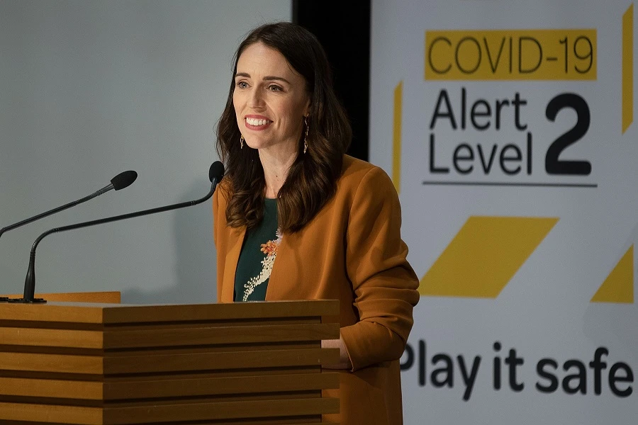 New Zealand's Prime Minister Jacinda Ardern said she did a little dance when she heard the news that New Zealand has no active COVID-19 cases. (Marty Melville/AFP)