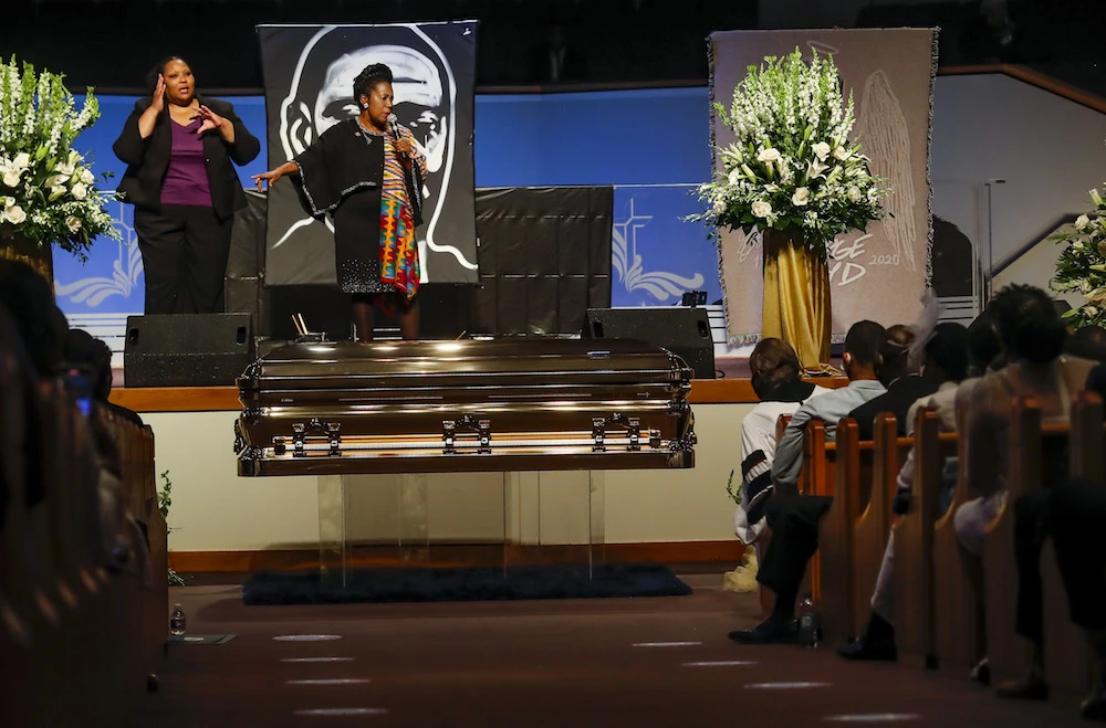 Congresswoman Sheila Jackson Lee speaks during the private funeral for George Floyd at The Fountain of Praise Church on June 9, 2020 in Houston, Texas. (Godofredo A. Vásquez/Pool/Getty Images/AFP)