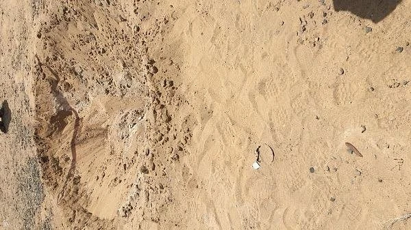 Fragments of the Houthi ballistic missile can be seen. (SPA)