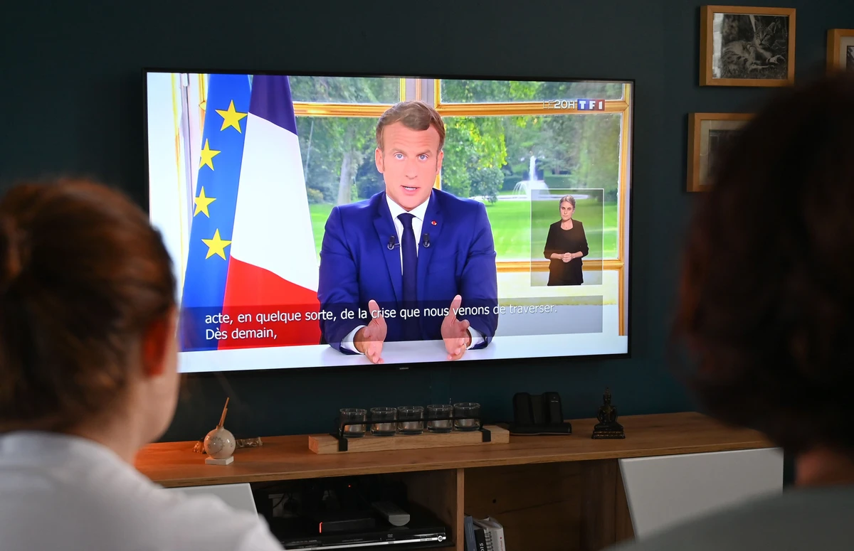 Macron addressed the nation via televised address Sunday. (AFP)