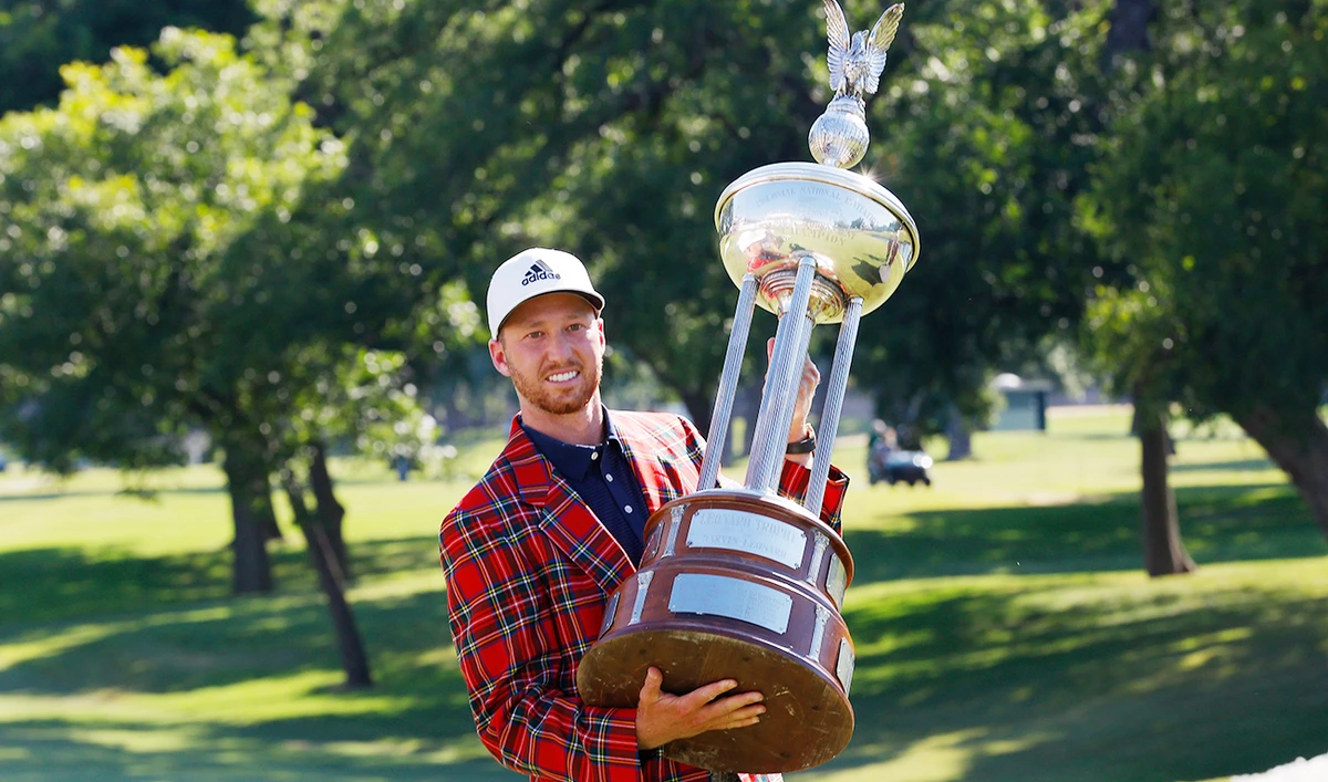 Daniel Berger after winning the Charles Schwab Challenge golf tournament at Colonial Country Club. (AFP)