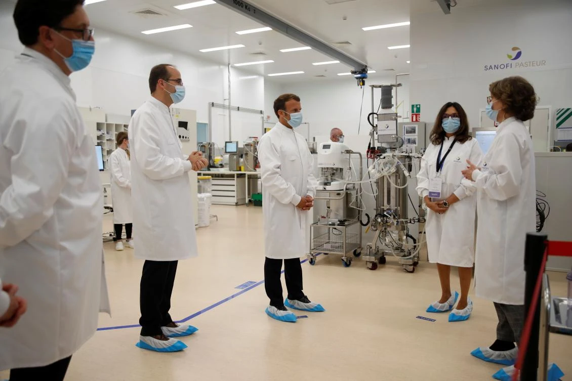 The announcement came as Sanofi officials hosted a visit of French president Emmanuel Macron at Sanofi’s Marcy-L’Etoile facility on Tuesday. (File/AFP)
