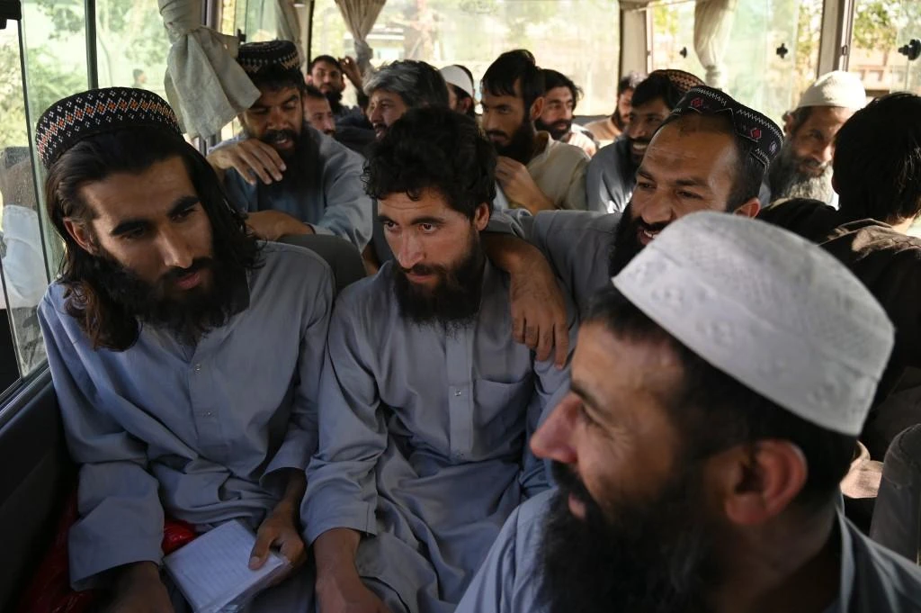 The Afghan government has been releasing Taliban prisoners, above, as part of the peace process. (AFP file photo)