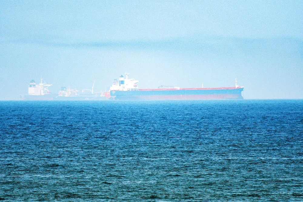 Tanker ships in the waters of the Gulf of Oman off the coast of the eastern UAE emirate of Fujairah, which has begun to feel the effects of the global downturn on its core industries. (AFP)