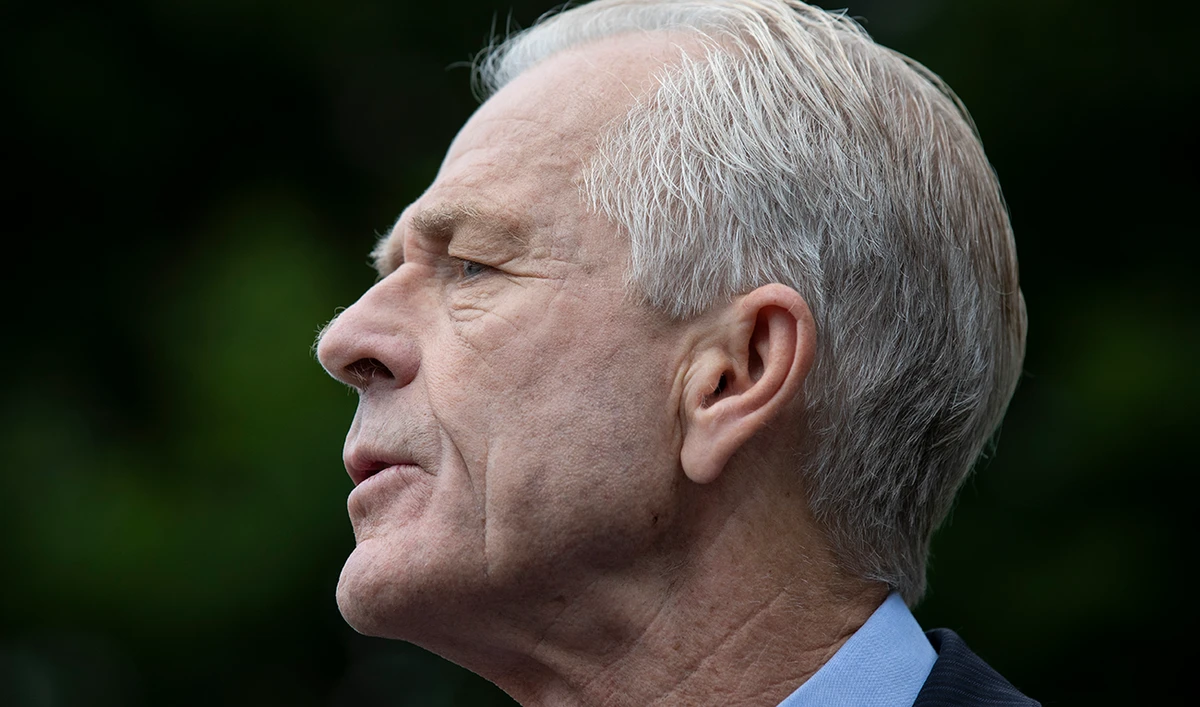 White House trade adviser Peter Navarro speaks with reporters at the White House, Thursday, June 18, 2020, in Washington. (AP)