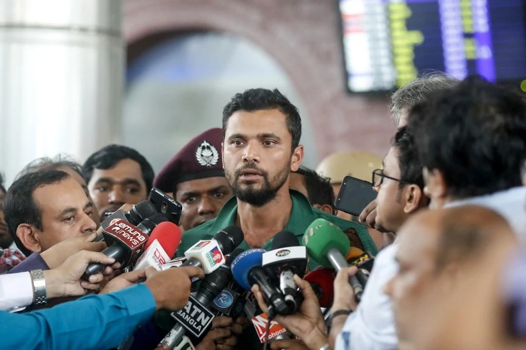 Former Bangladesh skipper Mashrafe Mortaza, above, who remains in the Test squad, tested positive for the coronavirus. (AFP)
