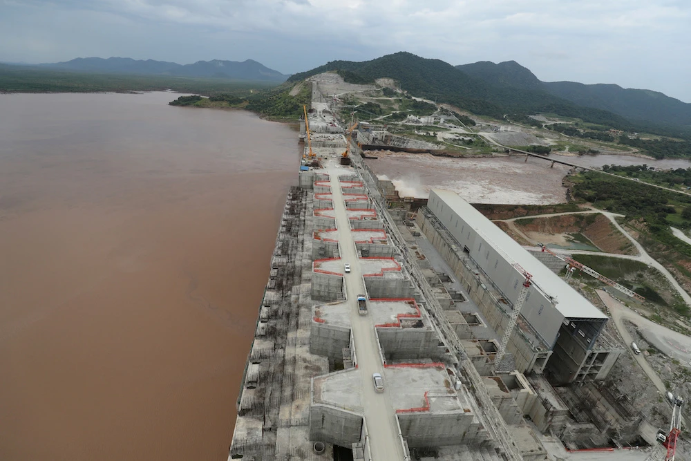 Ethiopia’s Grand Renaissance Dam under construction on the River Nile in Guba Woreda, Benishangul Gumuz Region, Ethiopia, September 26, 2019. (Reuters)